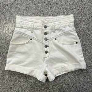 Abercrombie & Fitch Shorts Womens 4 27x2 High Rise White Denim Jean Cuffed